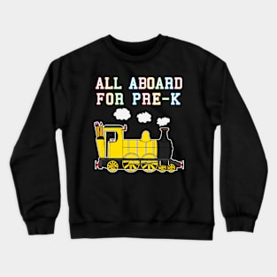 All Aboard For Pre-K Steam Train (Yellow) Crewneck Sweatshirt